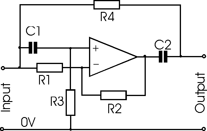 Active operational amplifier notch filter circuit