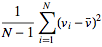 1/(N-1)sum_(i=1)^(N)(v_i-v^_)^2