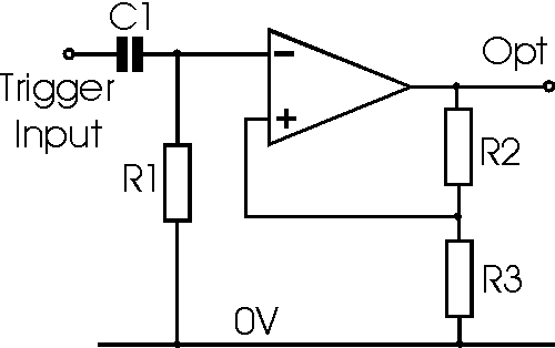 Bistable multivibrator operational amplifier circuit