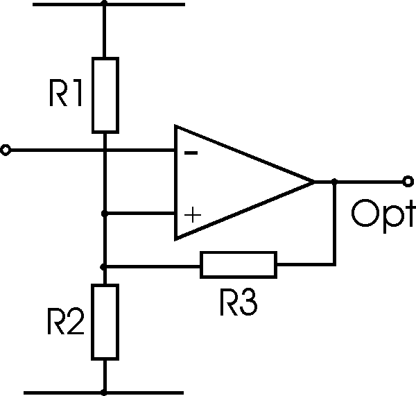 Operational amplifier Schmitt trigger circuit