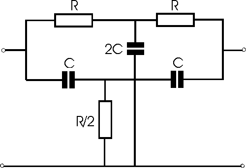 RC - resistor capacitor twin t notch filter