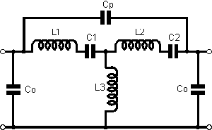 Equivalent circuit of a monolithic crystal filter