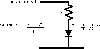 Light emitting diode (LED) with current limit resistor
