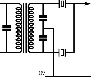 Circuit diagram of a half lattice crystal filter